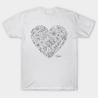 Floral heart illustration T-Shirt